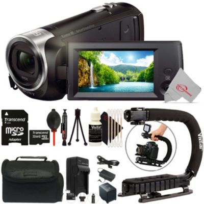 Sony Hdr-Cx405 Hd Handycam Camcorder With Photo And Video Software Top Accessory Bundle, Black -  796376924391