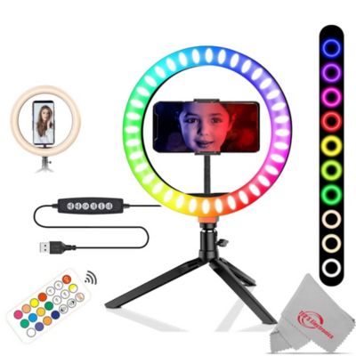 Vivitar Vlog Essentials 10 Inch Full Color Rgb Led Ring Light 360Â° Rotation With Phone Cradle Remote And Tripod
