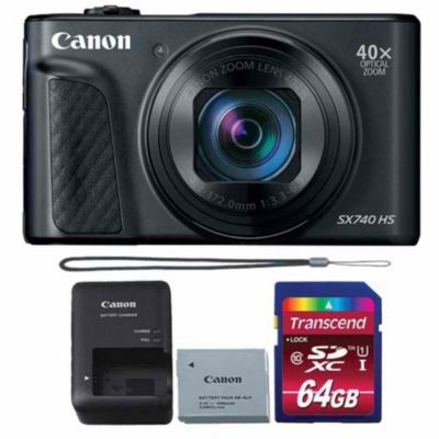 Canon Powershot Sx740 Hs Digital Camera (black) + 64gb Memory Card