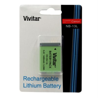 Vivitar Rechargeable Replacement Battery Canon Nb 13L For Canon Powershot G7 X Mark Ii Digital Camera, Black, 0 -  635322937378