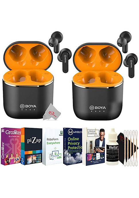 Two  By-ap4 True Wireless Stereo Semi-in-ear Earbuds With Charging Case + Software Bundle