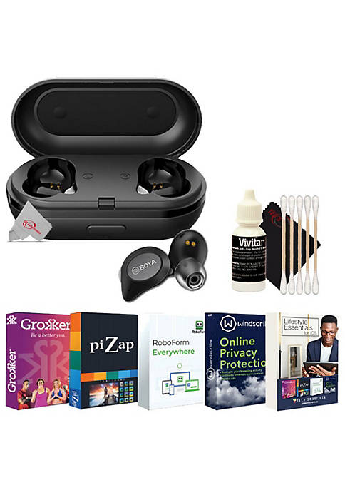 True Wireless Stereo Earbuds With Charging Case - Black  + Software Bundle