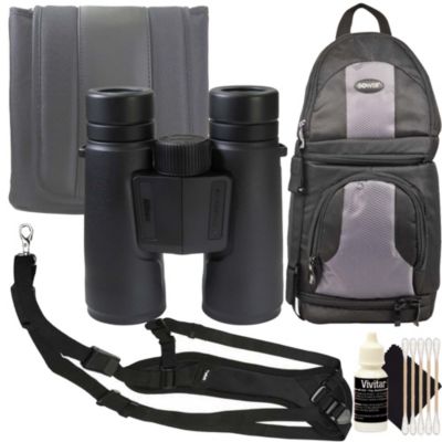 Nikon 10X42 Monarch M5 Waterproof Roof Prism Binoculars + Vivitar Sling1 Padded Hands Free Strap Kit, Black -  614198405488