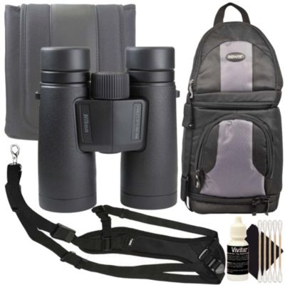 Nikon 10X42 Monarch M7 Waterproof Roof Prism Binoculars + Vivitar Sling1 Hands Free Strap Kit, Black -  614198405501
