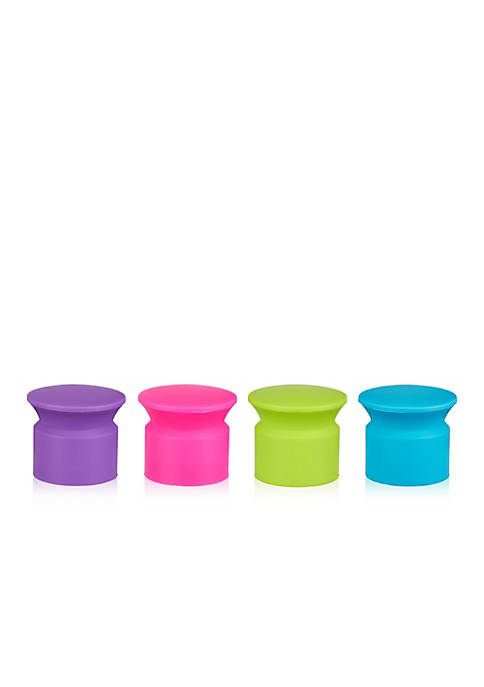 1 Set of 4 Jewel Tone Bottle Stoppers