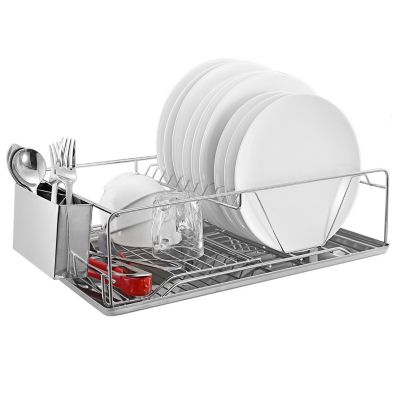 Edge Collections Silver, Dish Drying Rack with Drainboard Kitchen Dish ...