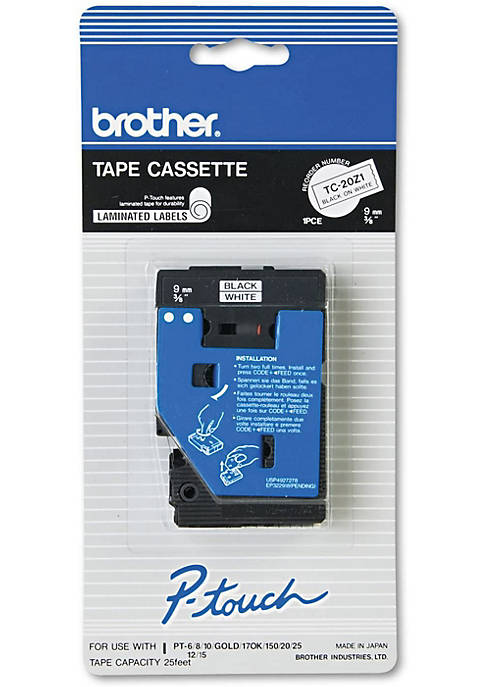 Brother Tc Tape Cartridge For P-Touch Labelers, 3/8W,