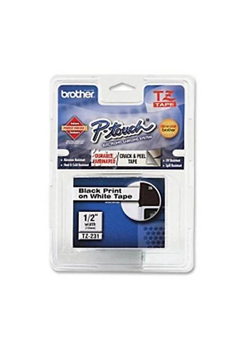Brother International TZE-S231 Blk On Wht 1/2 Inch