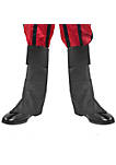 Faux Leather Costume Boots - Knee High Over The Shoe Black Pirate Boots Accessories for Costumes