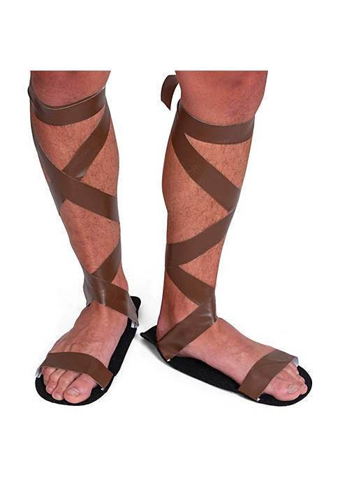 Brown Roman Lace Sandals - Greek Egyptian Gladiator Biblical Costume Sandal Shoes for Men and Women