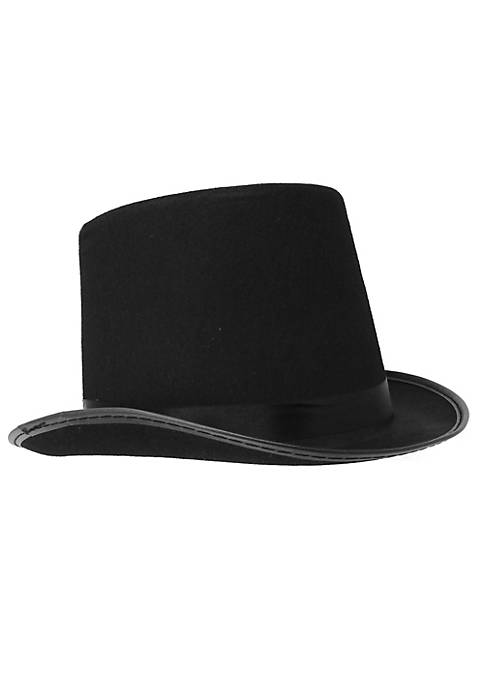 Skeleteen Black Felt Top Hat