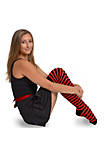Black and Red Socks - Over The Knee Striped Thigh High Costume Accessories Stockings