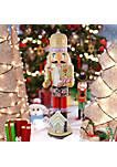 Gingerbread Chef Nutcracker Figure - Wooden Ginger Bread Theme Christmas Nutcracker Holiday Decoration
