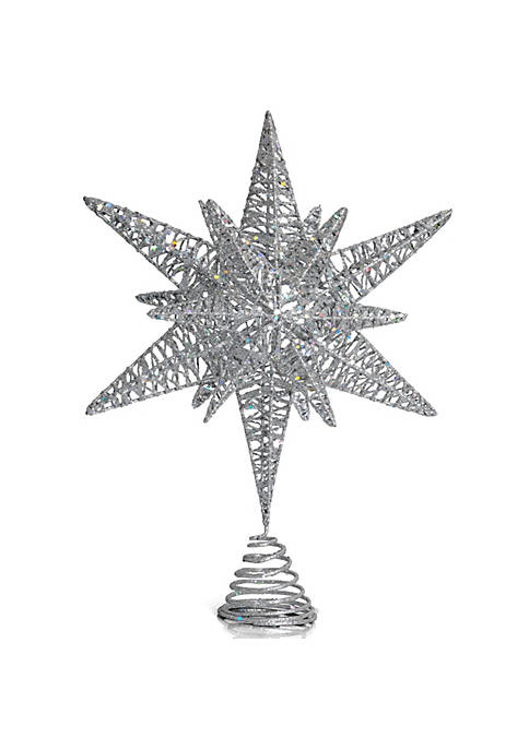 Ornativity Silver Star Tree Topper Christmas Silver 3D
