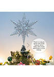 Ornativity Silver Star Tree Topper Christmas Silver 3D Glitter Star Ornament Treetop Decoration