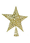 Gold Star Tree Topper - Christmas Glitter Star Ornament Treetop Decoration (Gold)