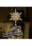 Gold Star Tree Topper Christmas Gold 3D Glitter Star Ornament Treetop Decoration for Large Tree