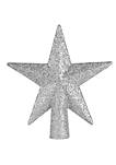 Glitter Star Tree Topper - Christmas Silver Decorative Holiday Bethlehem Star Ornament