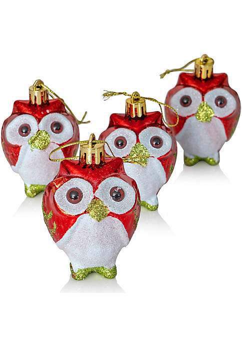 Ornativity Glitter Christmas Owl Ornaments