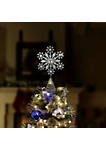 Glitter Snowflake Tree Topper - Gold Sparkling Gem Christmas Tree Decoration (Silver Glitter)