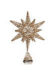 White Gold Tree Topper Christmas Gold 3D Glitter Star Ornament Treetop Decoration