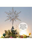 White Gold Tree Topper Christmas Gold 3D Glitter Star Ornament Treetop Decoration