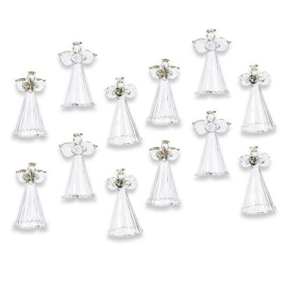Fun Express Spun Glass Angel Ornaments With Star/heart/praying Hands (Set Of 12) Christmas