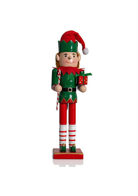 Ornativity Christmas Elf Holiday Nutcracker &ndash; Red and