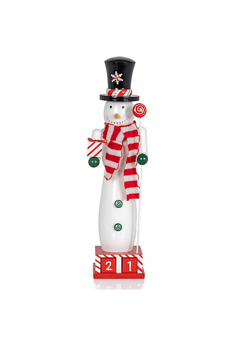 Ornativity Christmas Snowman Countdown Nutcracker &ndash; Wooden
