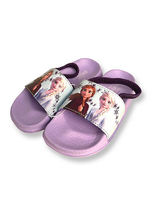 Black and White Frozen Girls Slide Sandals with