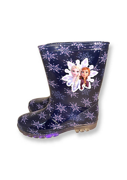 Black and White Frozen Light Up Rain Boots