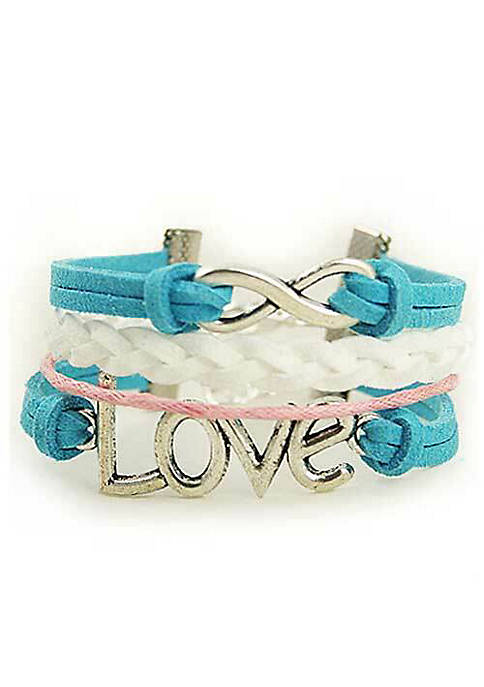 Infinity Love Bracelet [Blue Pink and White]