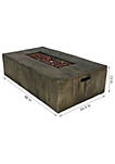 Sunnydaze Rustic Faux Wood Propane Gas Fire Pit Table w/ Cover - 48-Inch