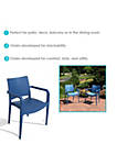 Sunnydaze Landon Plastic Dining Armchair - Sax Blue - 2-Pack