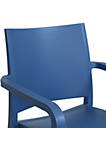 Sunnydaze Landon Plastic Dining Armchair - Sax Blue - 2-Pack