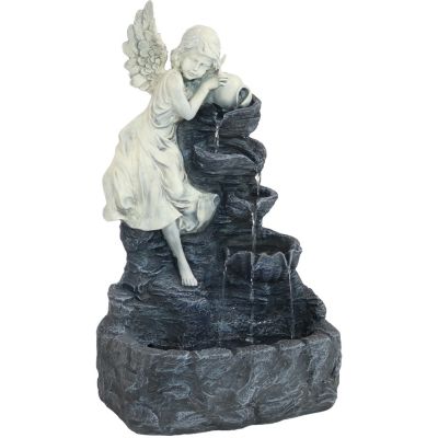 Sunnydaze Decor Sunnydaze Angel Falls Solar Water Fountain with Battery ...