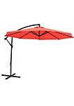 Sunnydaze Offset Outdoor Patio Umbrella with Crank - 9-Foot - Cherry