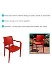Sunnydaze Landon Plastic Dining Armchair - Red - 4-Pack