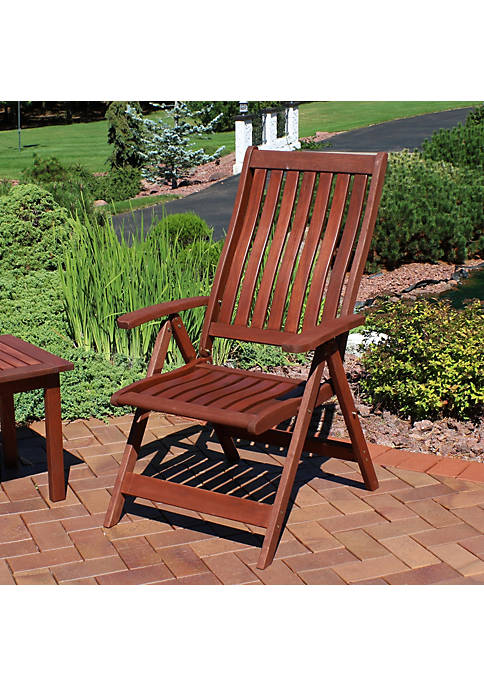 Sunnydaze Decor Sunnydaze Multi-Positional Meranti Wood Arm Chair