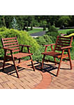 Sunnydaze Meranti Wood Arm Chair - Set of 2
