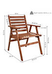 Sunnydaze Meranti Wood Arm Chair - Set of 2
