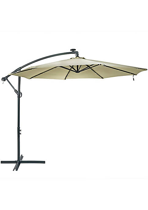 Sunnydaze Decor Sunnydaze Solar LED Offset Patio Umbrella