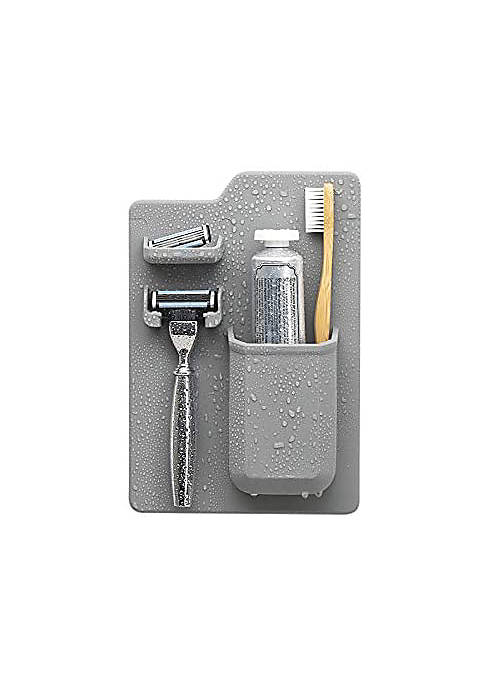 LIGHTSMAX Grey Silicone waterproof toothbrush razor holder
