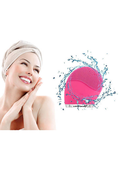 LIGHTSMAX Pink Ultrasonic Facial Cleanser Cleaner Scrubber