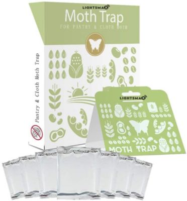 Lightsmax Cloth Moth Trap For Closet Storage Pheromone, No Poison Eco Friendly Safe - 6 Pks