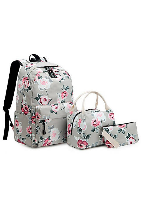 All Abundant Things Rose Print Backpack, Lunch Bag