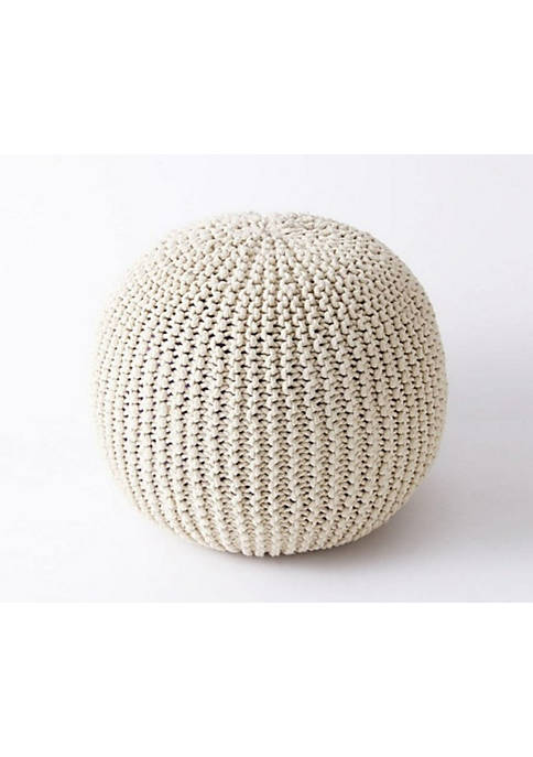 Hand Knitted Cable Style Pouf Ottoman
