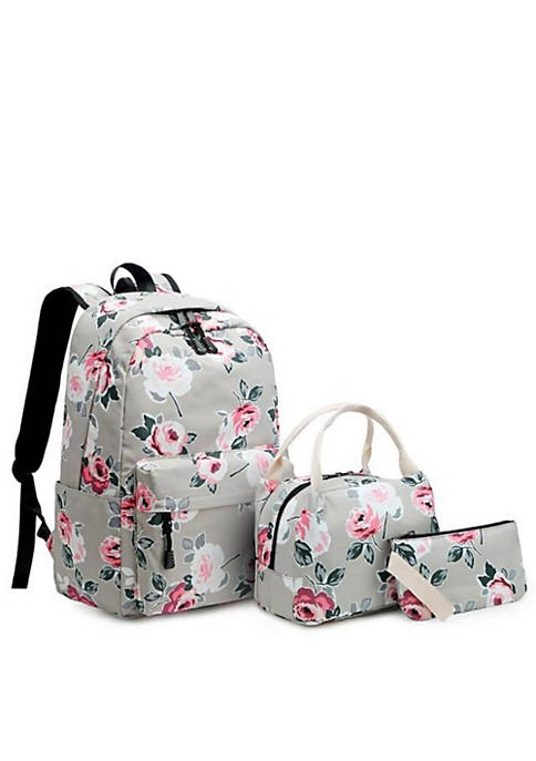 All Abundant Things 3pcs/set Double Shoulder Backpack, Lunch