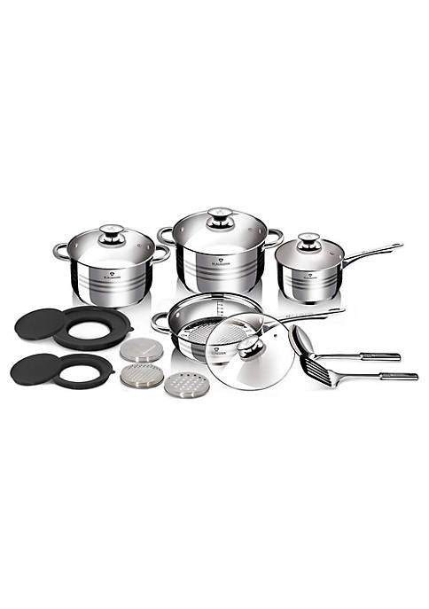 15-Piece Stainless Steel Cookware Set Blauman Collection