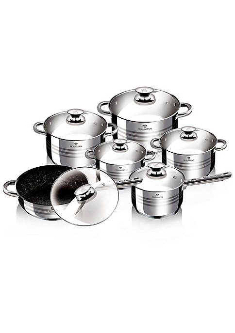 12-Piece Jumbo Stainless Steel Gourmet Cookware Set